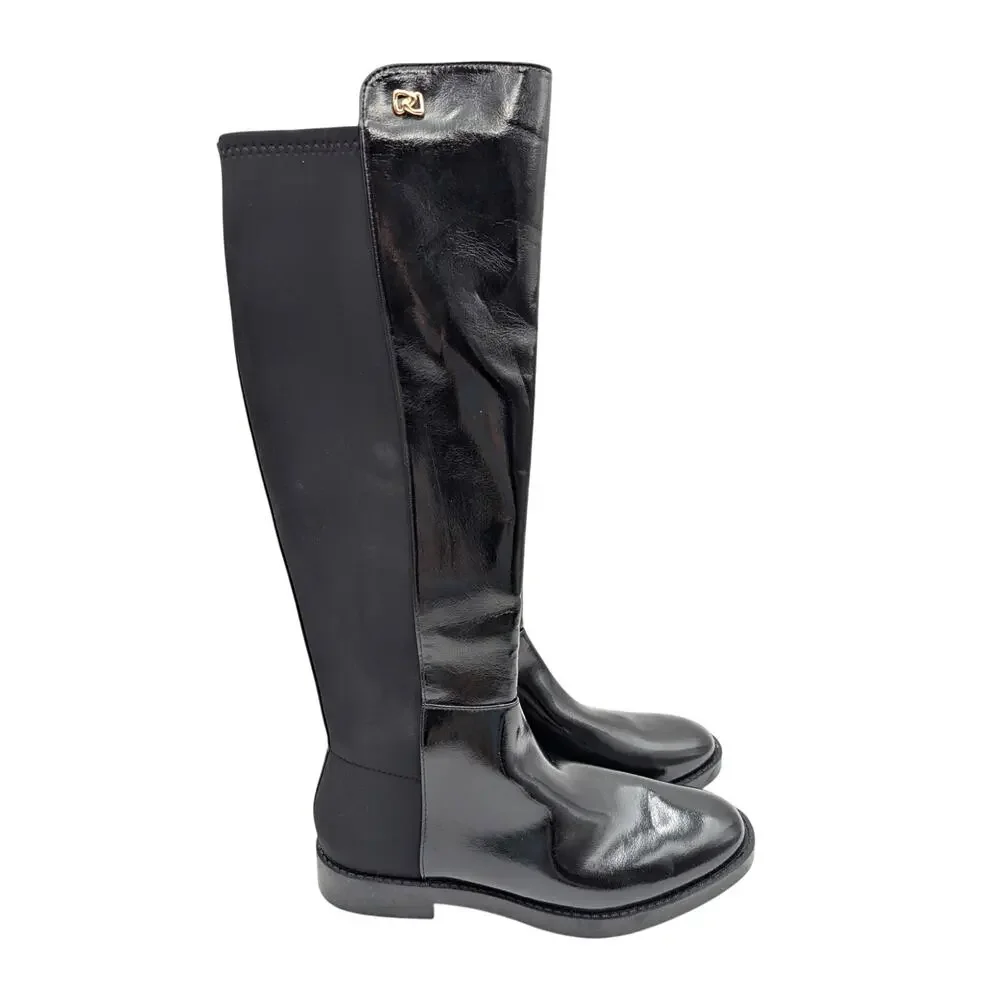 Aerosoles Trapani Knee High Boots Round Toe Women's Black Size US7.5M EU38